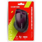 CANYON MW-01 bezvadu optiskā pele, 1600 dpi, 6 pogas, violeta