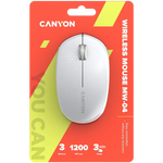 CANYON MW-04 Bluetooth bezvadu optiskā pele, 1200 dpi, 3 pogas, balta
