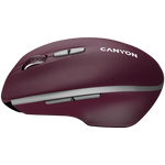 CANYON MW-21 bezvadu optiskā pele, 1600 dpi, 7 pogas, bordo sarkana