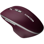 CANYON MW-21 bezvadu optiskā pele, 1600 dpi, 7 pogas, bordo sarkana