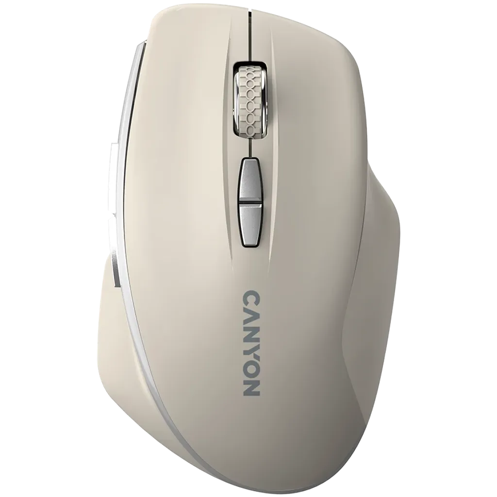 CANYON MW-21 bezvadu optiskā pele, 1600 dpi, 7 pogas, krēmkrāsa