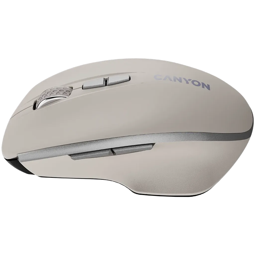 CANYON MW-21 bezvadu optiskā pele, 1600 dpi, 7 pogas, krēmkrāsa