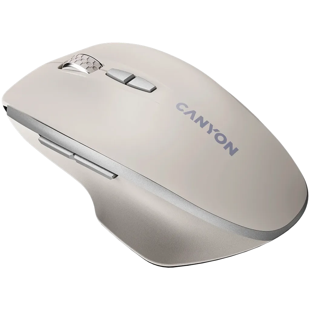 CANYON MW-21 bezvadu optiskā pele, 1600 dpi, 7 pogas, krēmkrāsa