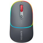 CANYON OnClick 22 bezvadu optiskā pele, 1600 dpi, RGB, tumši pelēka