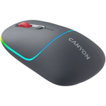 CANYON OnClick 22 bezvadu optiskā pele, 1600 dpi, RGB, tumši pelēka