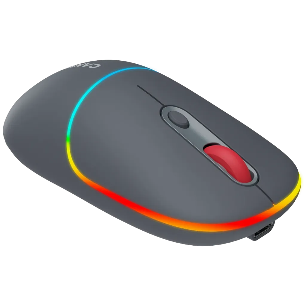 CANYON OnClick 22 bezvadu optiskā pele, 1600 dpi, RGB, tumši pelēka