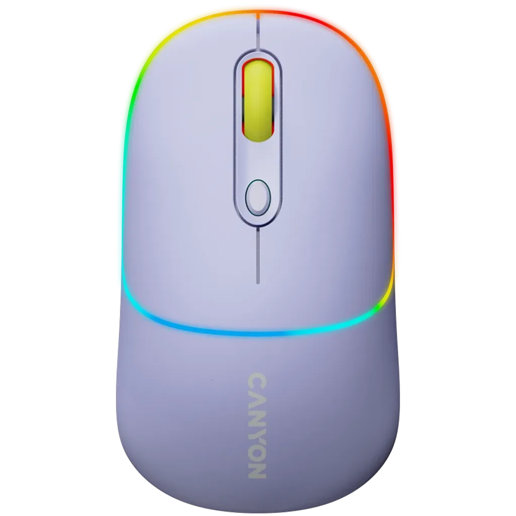 CANYON OnClick 22 bezvadu optiskā pele, 1600 dpi, RGB, lavandas krāsā
