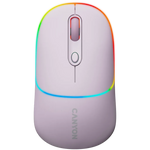 CANYON OnClick 22 bezvadu optiskā pele, 1600 dpi, RGB, pērļu rozā
