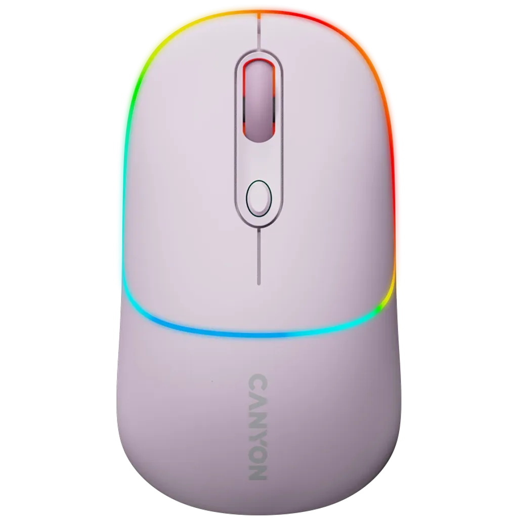 CANYON OnClick 22 bezvadu optiskā pele, 1600 dpi, RGB, pērļu rozā