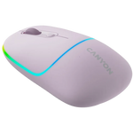 CANYON OnClick 22 bezvadu optiskā pele, 1600 dpi, RGB, pērļu rozā