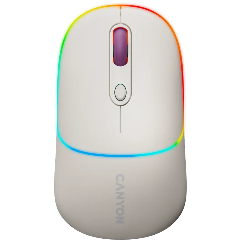 CANYON OnClick 22 bezvadu optiskā pele, 1600 dpi, RGB, rīsu krāsa