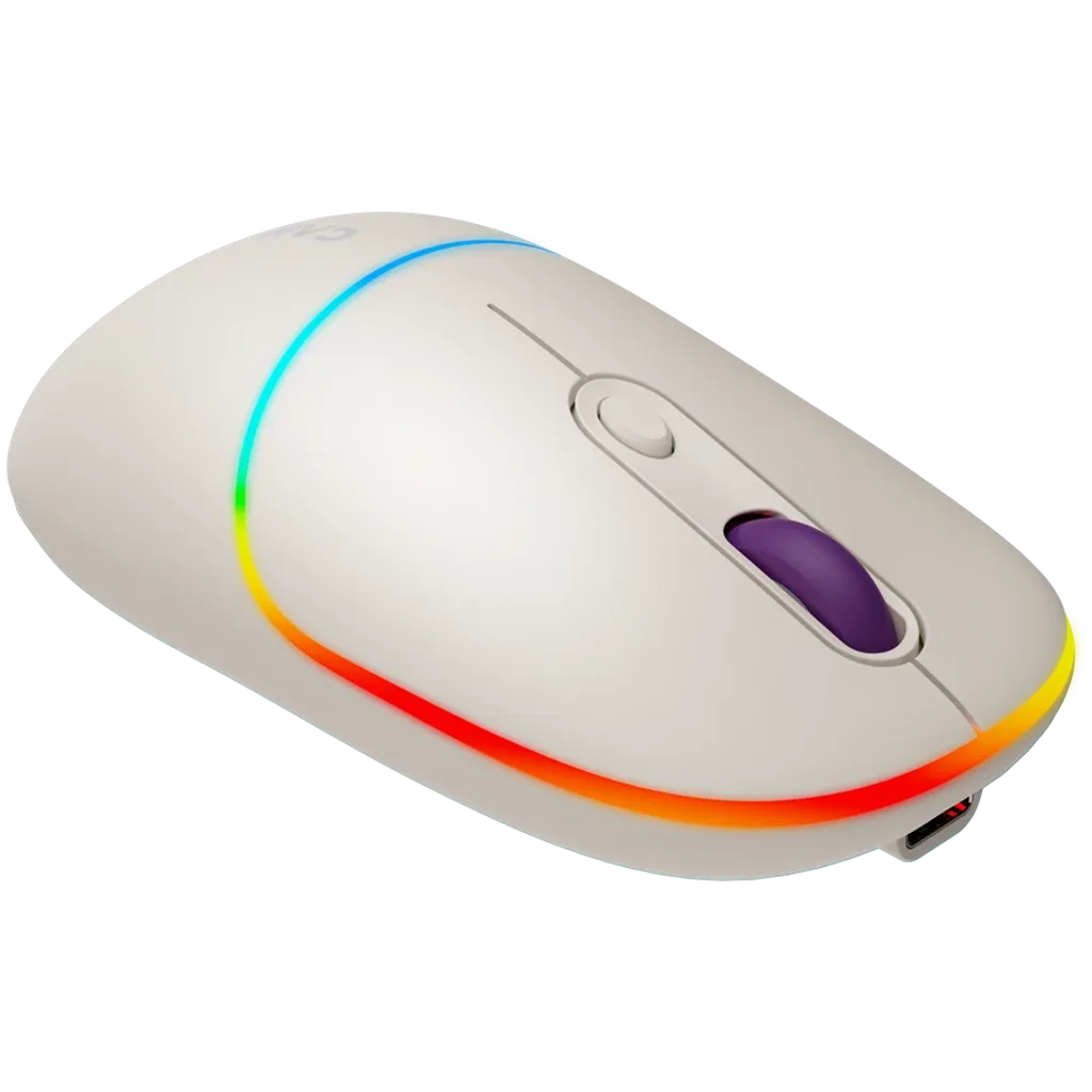 CANYON OnClick 22 bezvadu optiskā pele, 1600 dpi, RGB, rīsu krāsa
