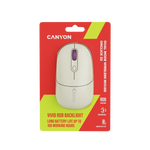 CANYON OnClick 22 bezvadu optiskā pele, 1600 dpi, RGB, rīsu krāsa