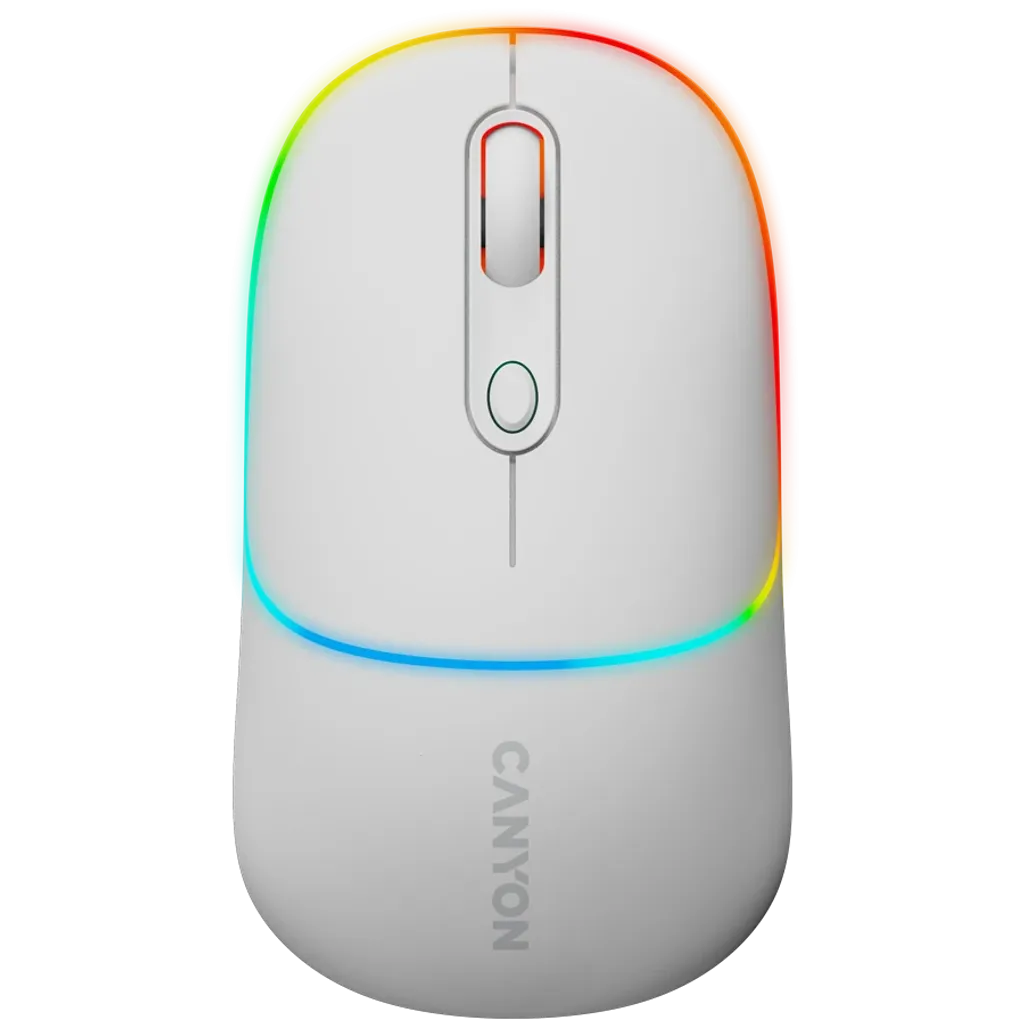 CANYON OnClick 22 bezvadu optiskā pele, 1600 dpi, RGB, balta