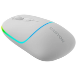 CANYON OnClick 22 bezvadu optiskā pele, 1600 dpi, RGB, balta
