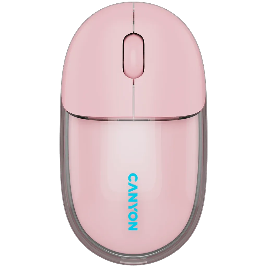 CANYON OnClick 24 bezvadu optiskā pele, 1200 dpi, Bluetooth, rozā