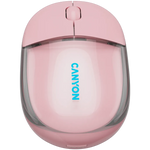 CANYON OnClick 24 bezvadu optiskā pele, 1200 dpi, Bluetooth, rozā