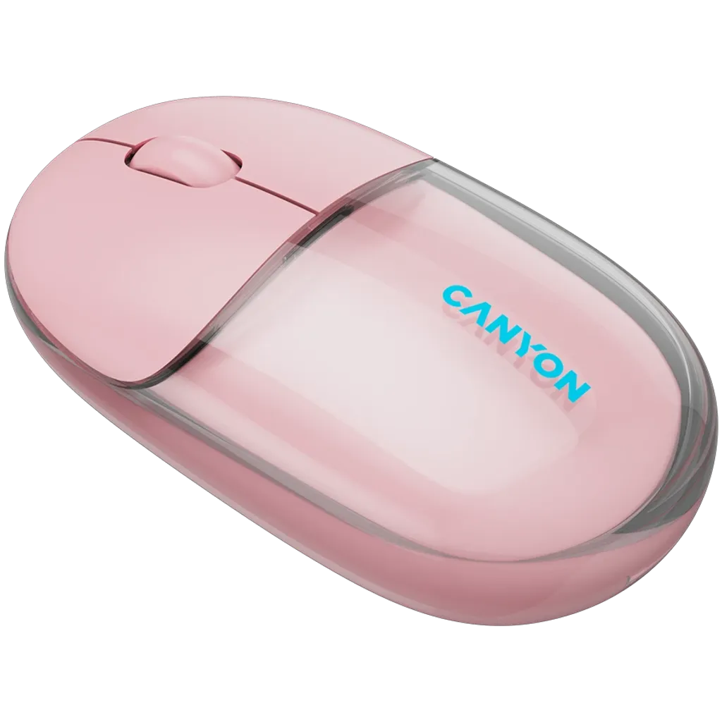 CANYON OnClick 24 bezvadu optiskā pele, 1200 dpi, Bluetooth, rozā