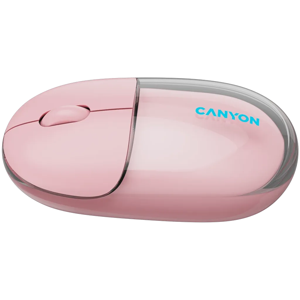 CANYON OnClick 24 bezvadu optiskā pele, 1200 dpi, Bluetooth, rozā