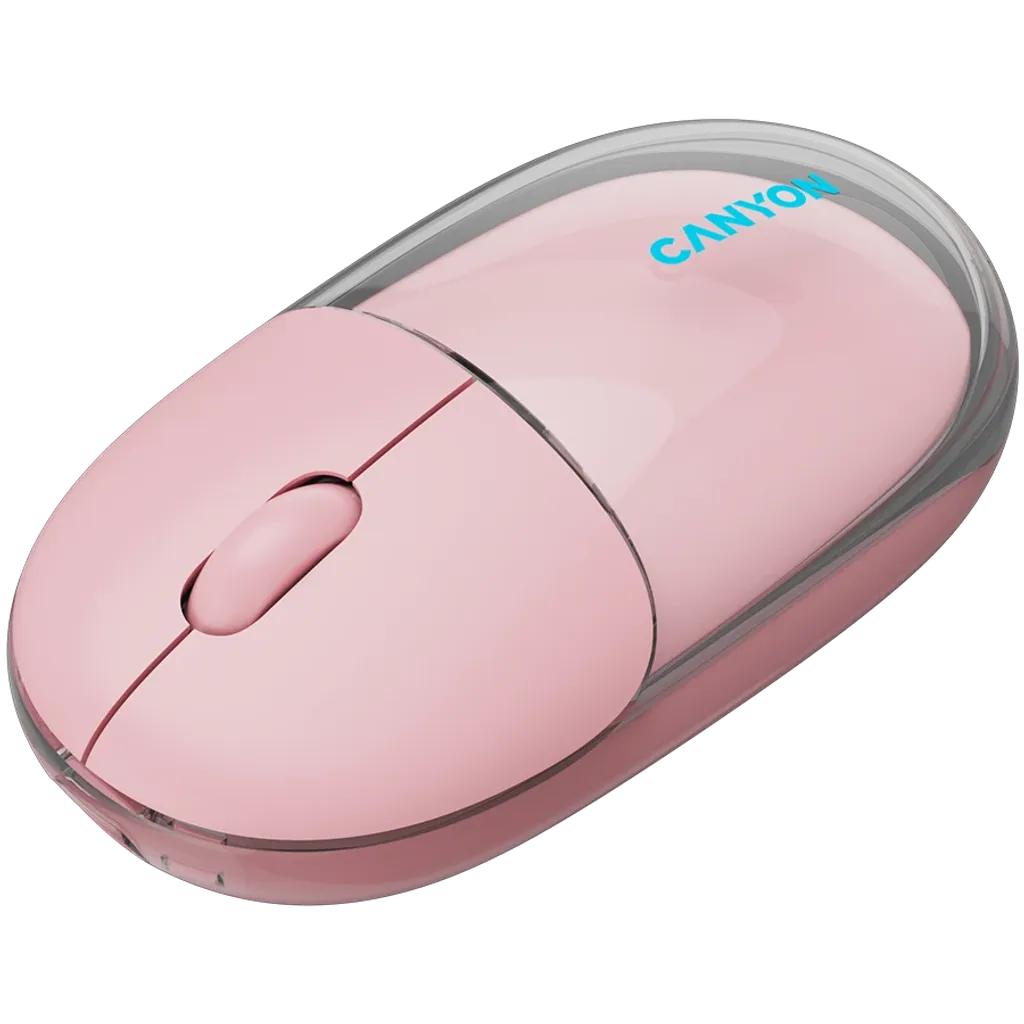 CANYON OnClick 24 bezvadu optiskā pele, 1200 dpi, Bluetooth, rozā