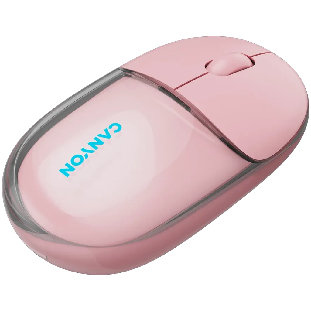 CANYON OnClick 24 bezvadu optiskā pele, 1200 dpi, Bluetooth, rozā