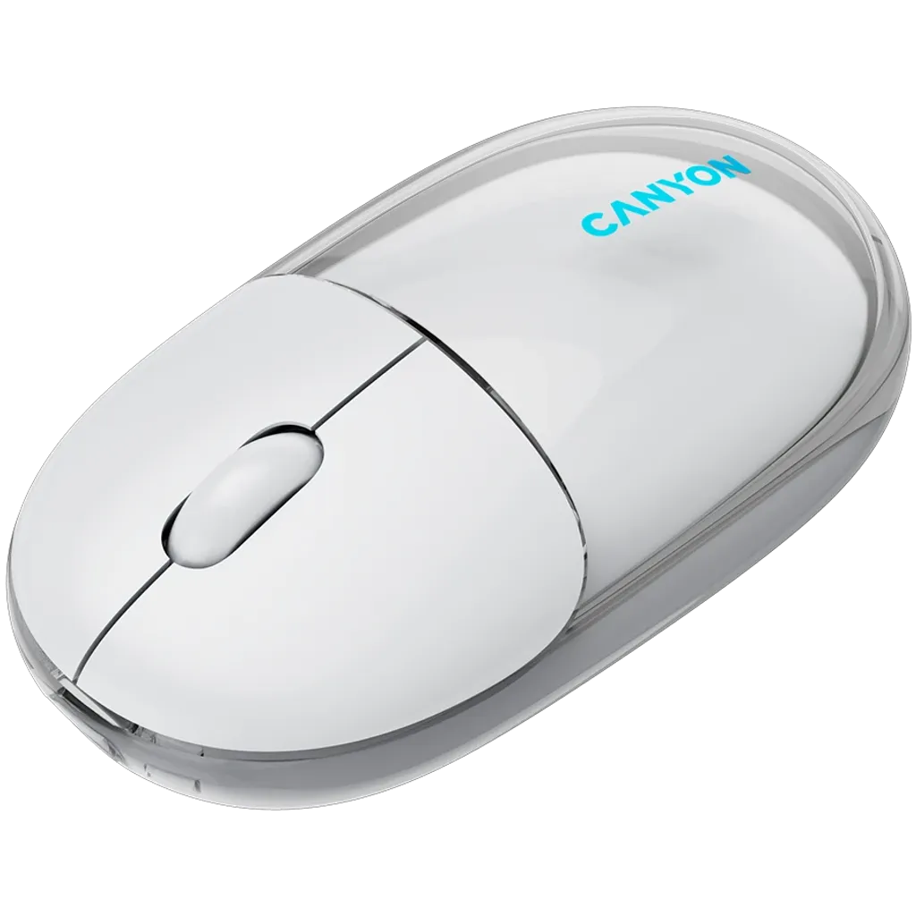 CANYON OnClick 24 bezvadu optiskā pele, 1200 dpi, Bluetooth, balta