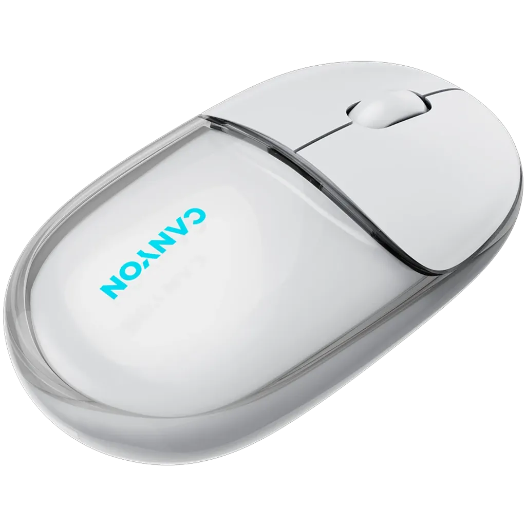 CANYON OnClick 24 bezvadu optiskā pele, 1200 dpi, Bluetooth, balta