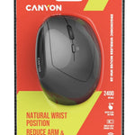 CANYON MW-25 vertikālā bezvadu pele, 2400 dpi, 6 pogas