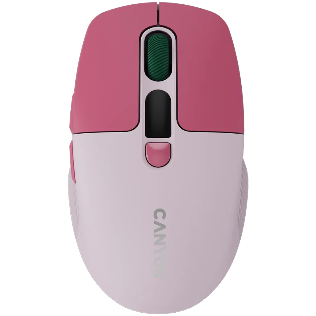 CANYON MW-26 bezvadu optiskā pele, 2400 dpi, displejs, rozā