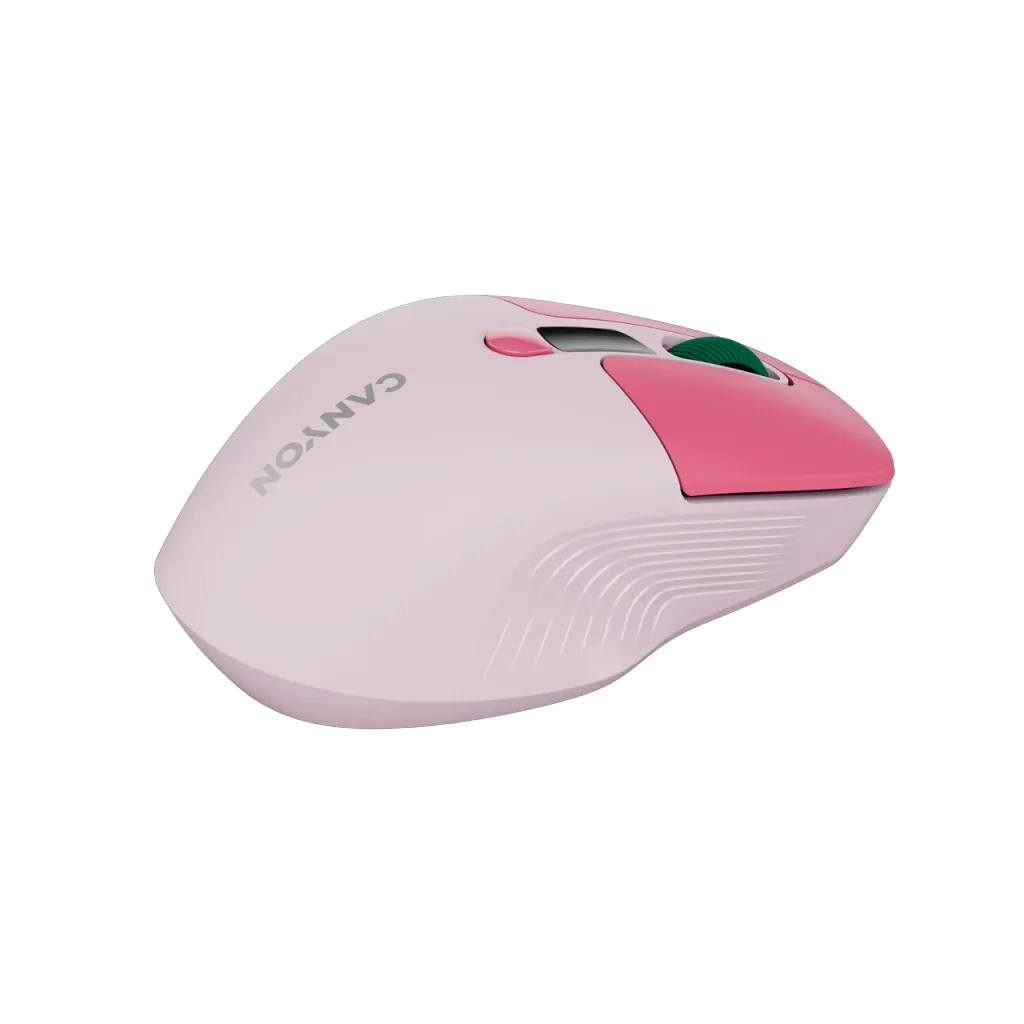 CANYON MW-26 bezvadu optiskā pele, 2400 dpi, displejs, rozā