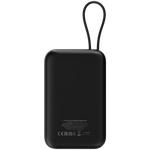 22.5W CANYON OnPower 101 10000mAh powerbanka ar USB-C kabeli, melna