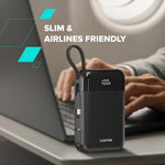 22.5W CANYON OnPower 104 10000mAh powerbanka ar USB-C un Lightning, melna