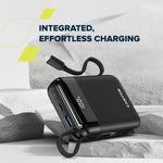 22.5W CANYON OnPower 104 10000mAh powerbanka ar USB-C un Lightning, melna