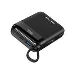 22.5W CANYON OnPower 104 10000mAh powerbanka ar USB-C un Lightning, melna