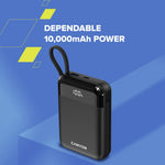 22.5W CANYON OnPower 104 10000mAh powerbanka ar USB-C un Lightning, melna