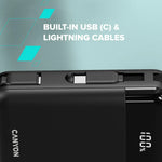 22.5W CANYON OnPower 104 10000mAh powerbanka ar USB-C un Lightning, melna