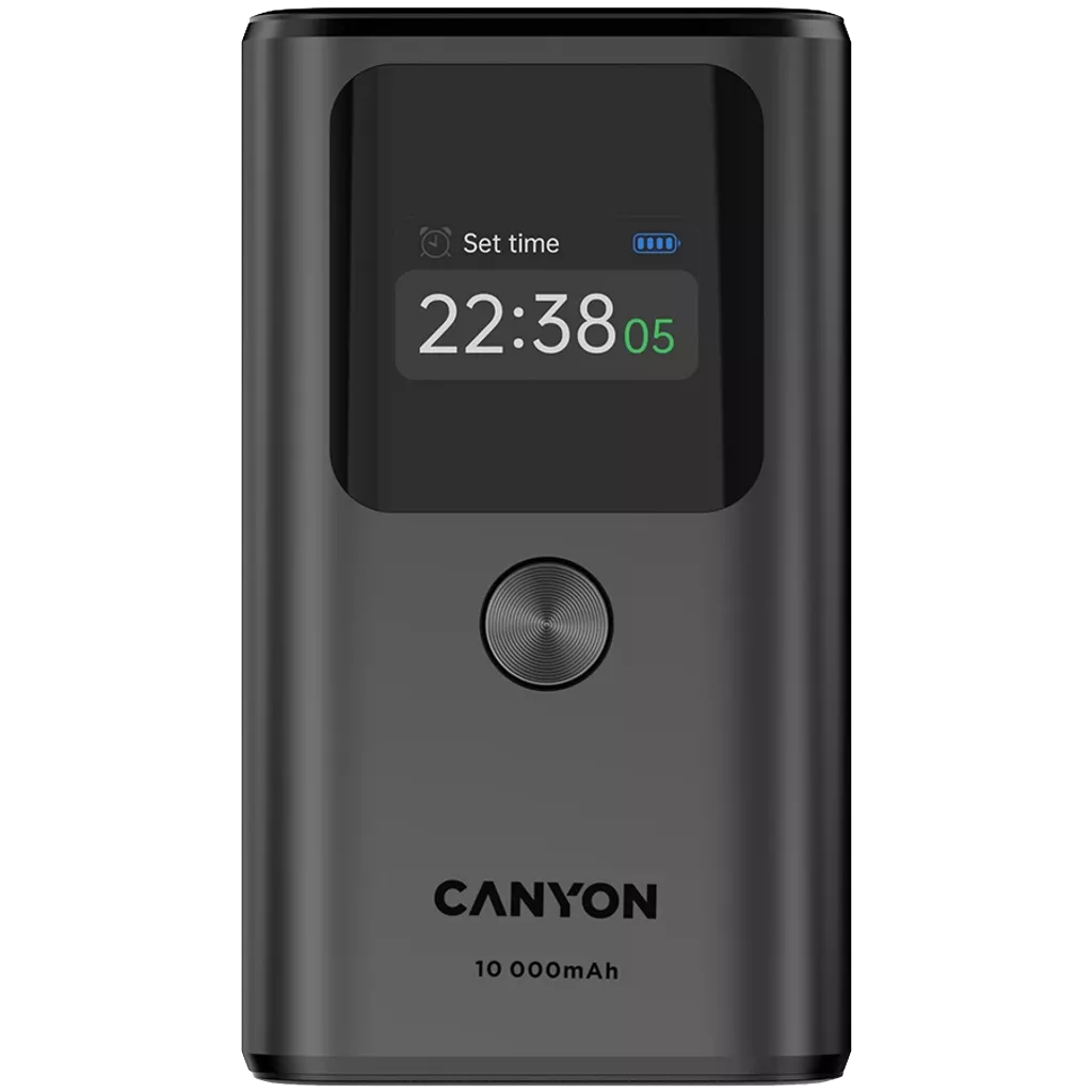 CANYON Внешний аккумулятор OnPower 130 TFT 10 000 мАч PD30W темно-серый