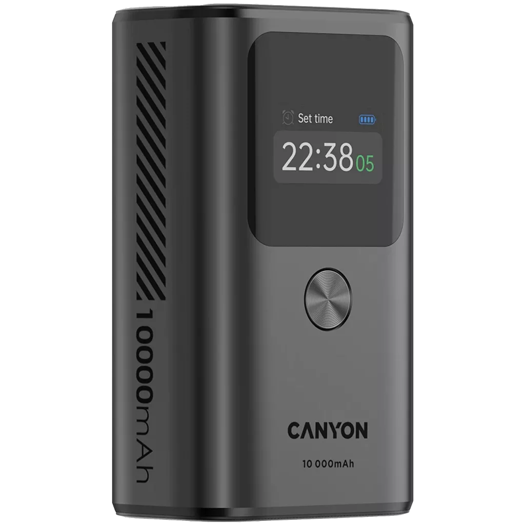 CANYON Внешний аккумулятор OnPower 130 TFT 10 000 мАч PD30W темно-серый