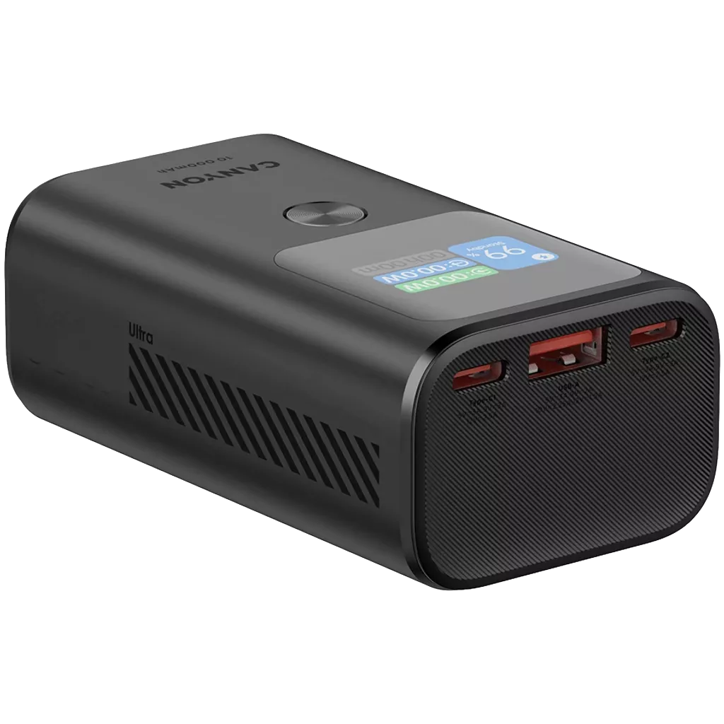 CANYON Внешний аккумулятор OnPower 130 TFT 10 000 мАч PD30W темно-серый