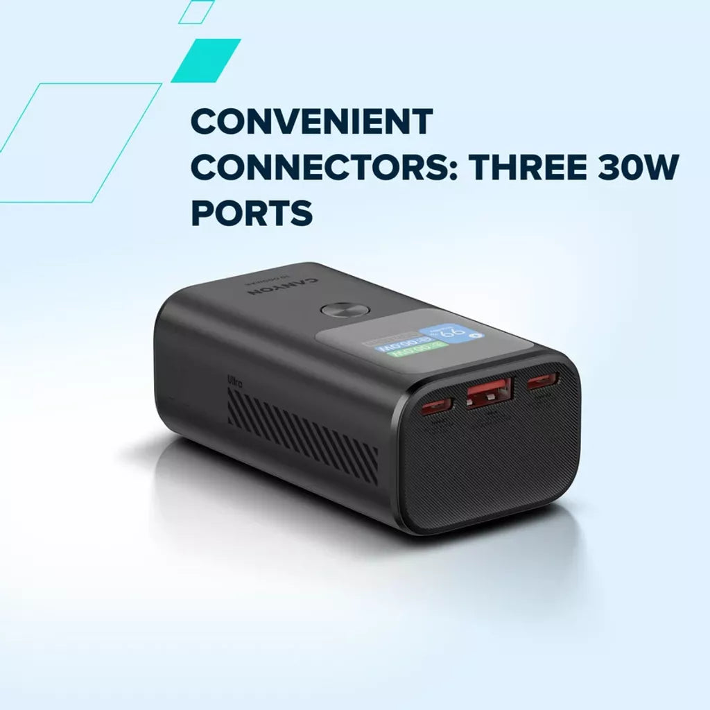 CANYON Внешний аккумулятор OnPower 130 TFT 10 000 мАч PD30W темно-серый