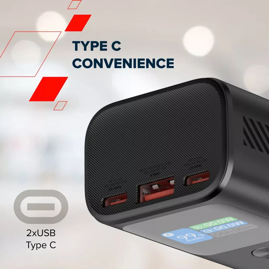 CANYON Внешний аккумулятор OnPower 130 TFT 10 000 мАч PD30W темно-серый