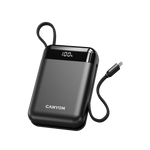 22.5W CANYON OnPower 204 20000mAh powerbanka ar USB-C un Lightning, melna