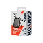 22.5W CANYON OnPower 204 20000mAh powerbanka ar USB-C un Lightning, melna