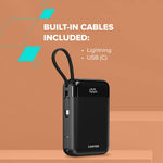 22.5W CANYON OnPower 204 20000mAh powerbanka ar USB-C un Lightning, melna