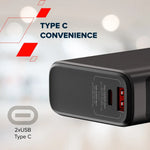 130W CANYON OnPower 230 20000mAh powerbanka ar TFT displeju, tumši pelēka