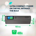130W CANYON OnPower 230 20000mAh powerbanka ar TFT displeju, tumši pelēka