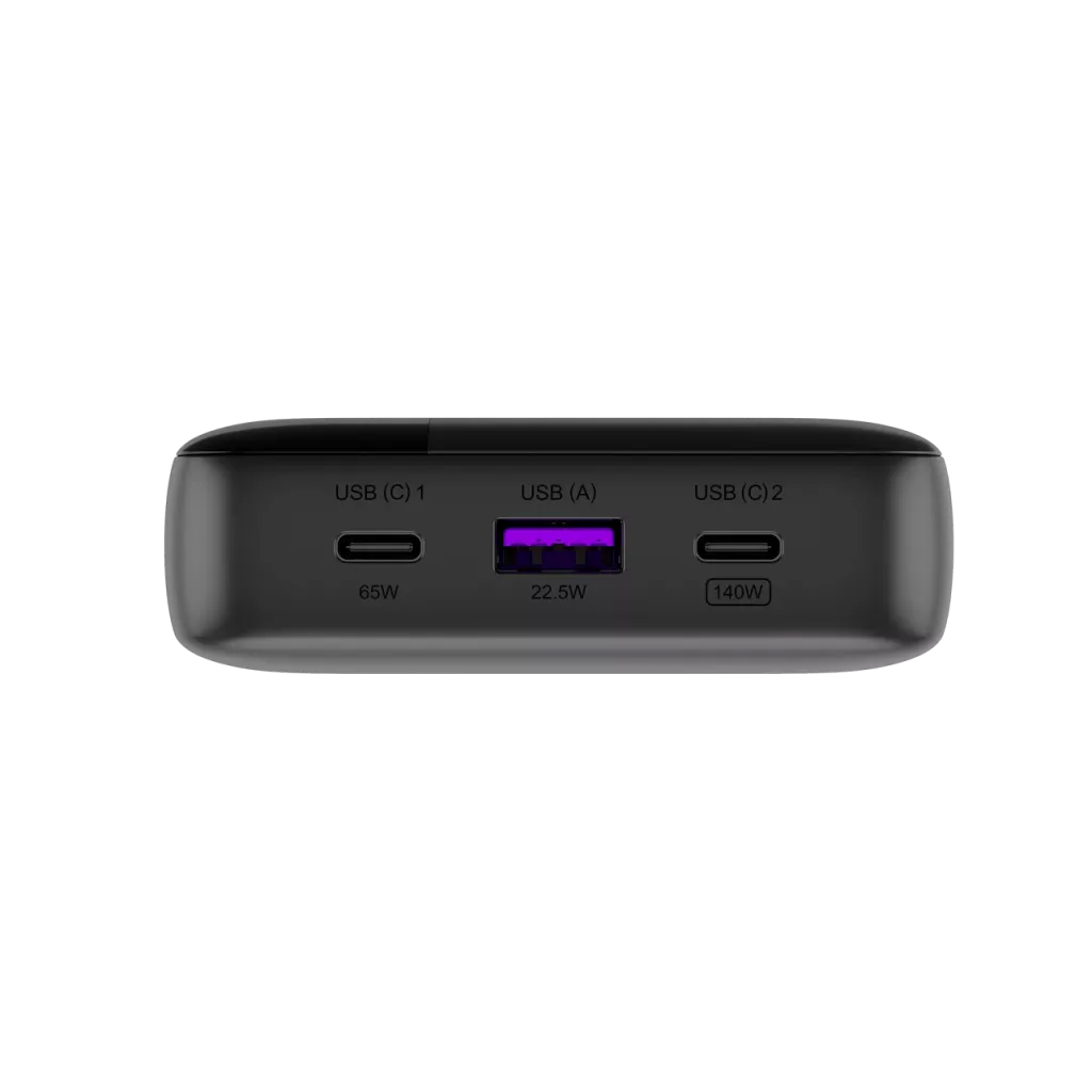 CANYON ārējais akumulators OnPower 240 ultra-ātrā uzlāde PD3.1 25 000 mAh 140W ar digitālo displeju, Tumši pelēks
