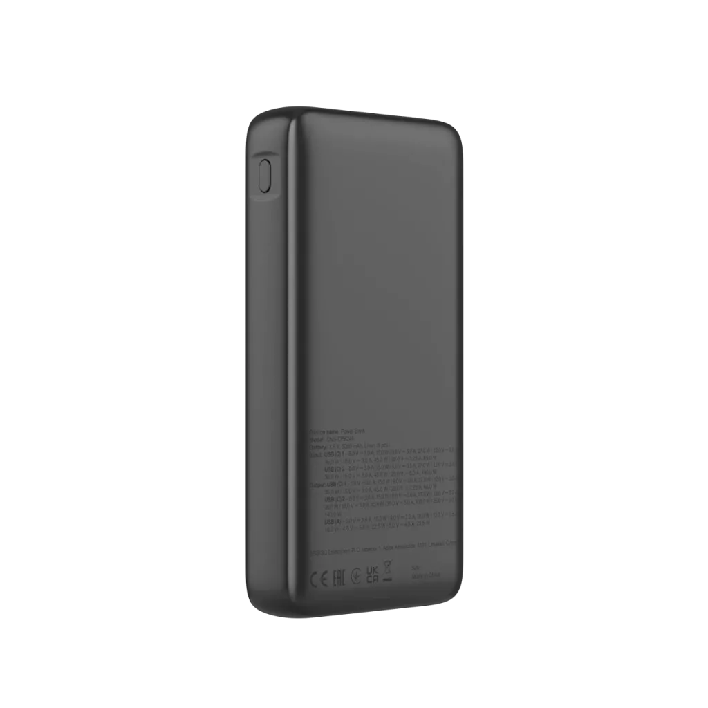 CANYON ārējais akumulators OnPower 240 ultra-ātrā uzlāde PD3.1 25 000 mAh 140W ar digitālo displeju, Tumši pelēks