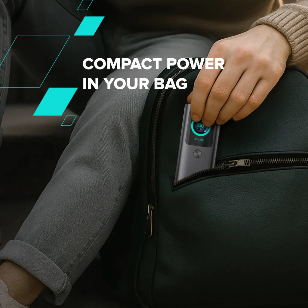 165W CANYON OnPower 265 20000mAh powerbanka ar USB-C kabeli, tumši pelēka
