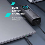 165W CANYON OnPower 265 20000mAh powerbanka ar USB-C kabeli, tumši pelēka
